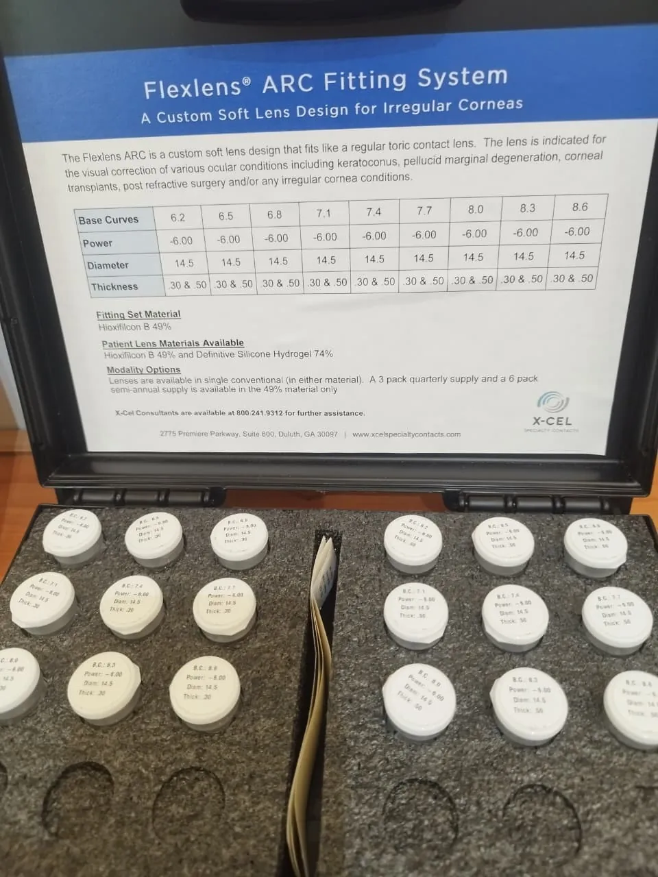 Set de prueba de lentes de contacto para córneas irregulares